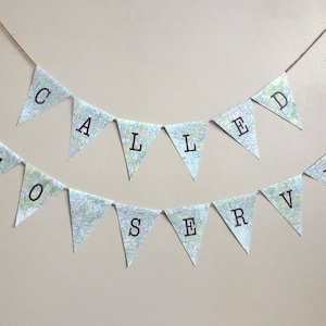 HLT Mission Farewell Banner Printable: Called to Serve Missionary Party Dekoration Download - Reisekarte Wimpel - Mission Bunting Decor