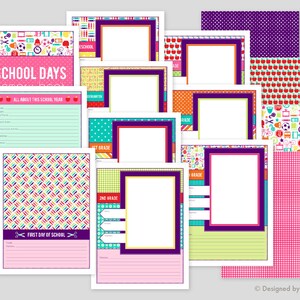 Girl School Memory Book Printables: Preschool-5th Grade School Days ...