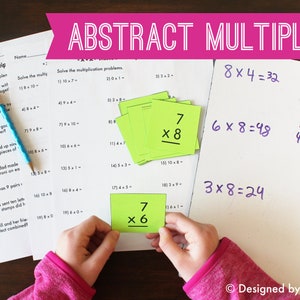 Teaching Multiplication with Flashcards for 3rd Grade Times Table Memorization: Abstract Methods with Worksheets, Word Problems & Answer Key