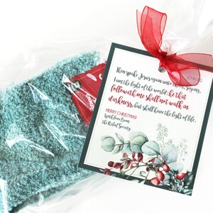 Relief Society Christmas Gift Tag for Socks - Religious Gift Idea, John 8:12 Scripture for Holiday Present for Young Women - Walk in Light