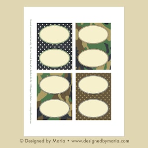 Army Food Tent Labels: Great for a Soldier Farewell, Army Birthday Party - Label Food or Place cards- Camo, US Military Party
