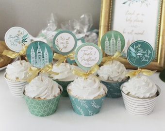LDS Temple and Priesthood Preview Preparation Meeting Cupcake Toppers Printable: 2" Party Circles Stand in Holy Places, Temple Decoration