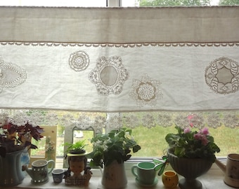 Window Valance Topper from Upcycled Vintage Shabby Country Chic - by Atlantic Rock Threads