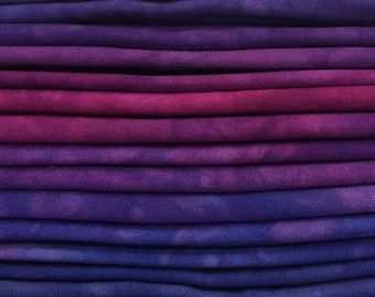 FREE SHIPPING - Hand Dyed Cotton Quilt Fabric - Purple Passion (Fat Quarter)
