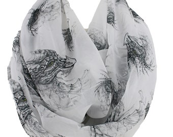 Dragons Infinity scarf, Circle scarf, Long scarf, Scarves, Gift Ideas For Her Women Fashion Accessories