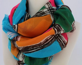 Regular Cut Colorful Fringed Scarf Fall Winter fashion For Her