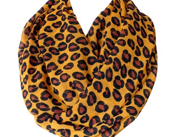 Leopard Skin pattern Infinity scarf Animal Scarf Loop scarf Circle scarf Gift Ideas For Her Women Fashion Accessories