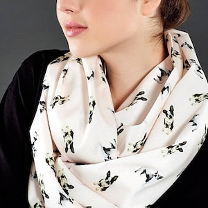 Boston Terrier Scarf Infinity Scarf Dog Scarf Fall Fashion Gift For Her Pet Owner Lover Pet Gift Animal scarf Gift for Women Black Friday image 1