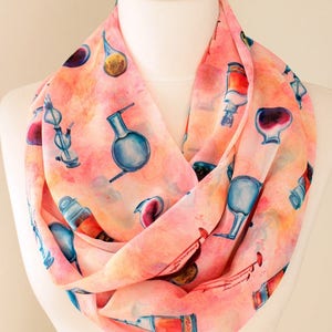 Chemistry Pattern Infinity Scarf Circle Scarf Geek Long Scarf Gift Ideas For Her Women Fashion Accessories Summer Scarf