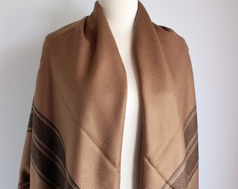 Brown Blanket Scarf, Oversized Plaid Tartan Warm Fringe Scarf, Square Scarf, Women Men Scarf, Scarves, Winter Fashion