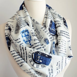 Dr Who Tardis Scarf Doctor Who Scarf Infinity Scarf Geek Gift For Women Her Accessories Fall Fashion Gift Dr Who Fan women gift black friday image 1