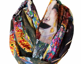 Gustav Klimt Paintings Infinity Scarf Circle scarf Loop scarf Scarves spring - fall - winter - summer fashion