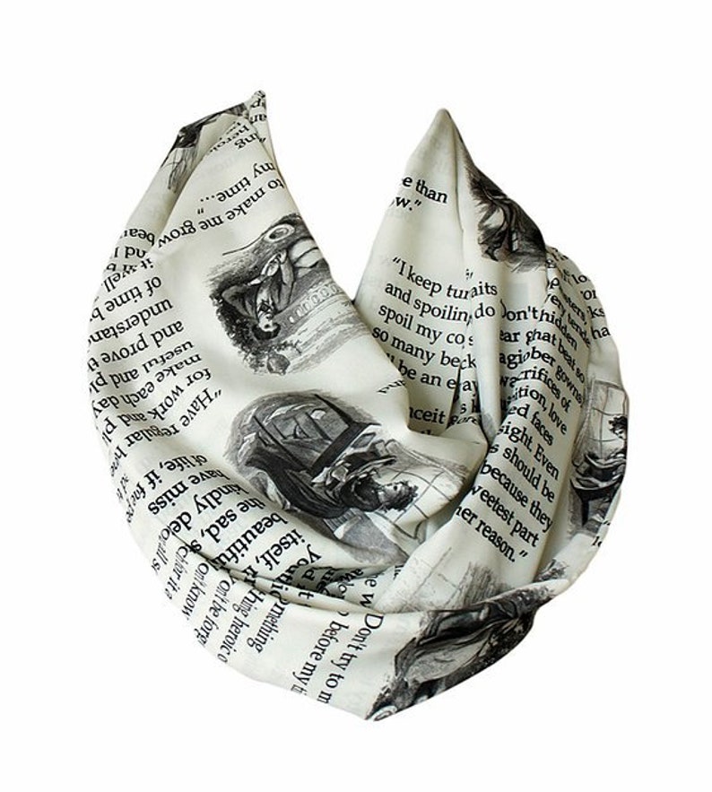 Louisa May Alcott Little Women Book Infinity Scarf Gift For Her Women Accessories literary gift librarian apparel cyber monday image 2