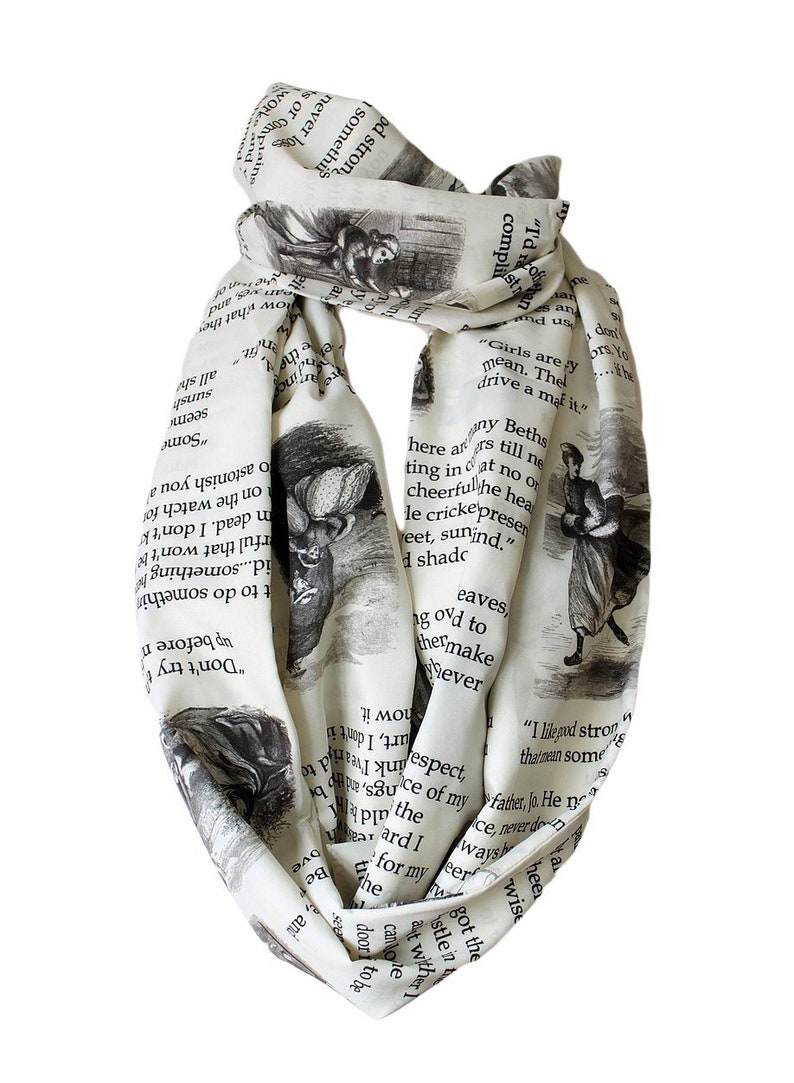 Louisa May Alcott Little Women Book Infinity Scarf Gift For Her Women Accessories literary gift librarian apparel cyber monday image 3