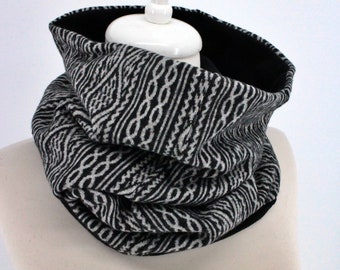 Husband Gift Dad Gift Reversible Knit Fabric Fleece Cowl Cowl Neckwarmer Scarf Collar Winter Fashion For Him For Her Cyber Monday