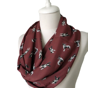 Boston Terrier Scarf Infinity Scarf Dog Scarf Fall Fashion Gift For Her Pet Owner Lover Pet Gift Animal scarf Gift for Women Black Friday image 5