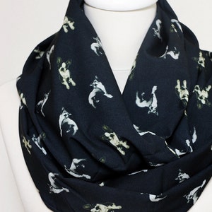 Boston Terrier Scarf Infinity Scarf Dog Scarf Fall Fashion Gift For Her Pet Owner Lover Pet Gift Animal scarf Gift for Women Black Friday image 4