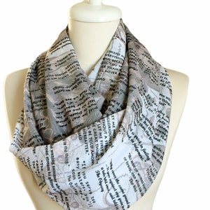 Homer Ilyada and Odyssey Book Infinity Scarf Gift For Her Women Accessories Fall Winter Fashion literary gift librarian apparel cyber monday