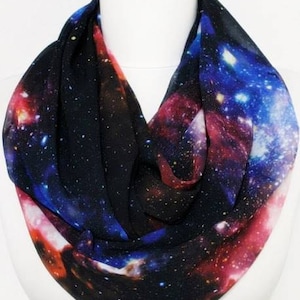 Galaxy Infinity Scarf Black Nebula Scarf Birthday for Women Gift For Her Wife Winter Fashion Christmas gift under 30 dollars black friday image 2