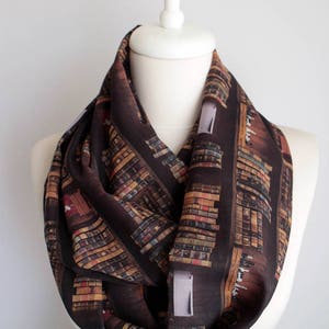 Bookshelf Scarf Infinity Scarf Book Scarf Book Lover Gift Librarian Scarf Geek Literary Gift For Women Her Ideas gift under 30 black friday image 6