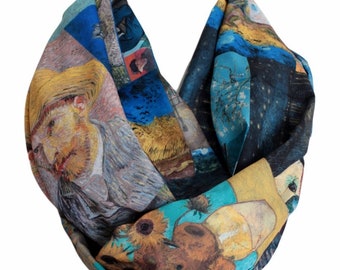 Van Gogh Paintings Infinity Scarf Circle scarf Loop scarf Scarves spring - fall - winter - summer fashion