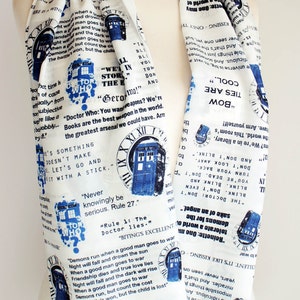 Dr Who Tardis Scarf Doctor Who Scarf Infinity Scarf Geek Gift For Women Her Accessories Fall Fashion Gift Dr Who Fan women gift black friday image 3