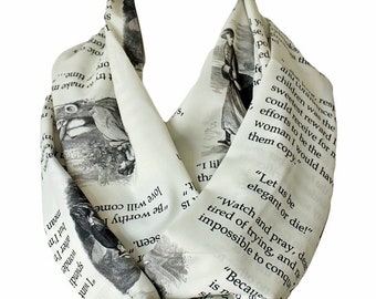 Louisa May Alcott Little Women Book Infinity Scarf Gift For Her Women Accessories literary gift librarian apparel cyber monday