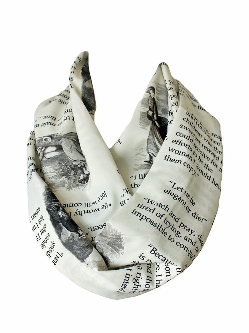 Louisa May Alcott Little Women Book Infinity Scarf Gift For Her Women Accessories literary gift librarian apparel cyber monday image 1