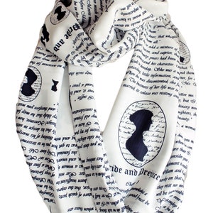 Pride and Prejudice Book Scarf Jane Austen Gift For Her Women Accessories Fall Winter Fashion literary gift librarian apparel black friday image 2