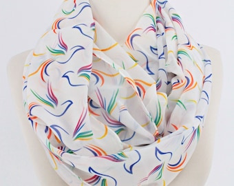 Birds Pattern Infinity scarf Circle Scarf Loop Scarf Scarves Shawls Spring - Fall - Winter - Summer fashion For Her