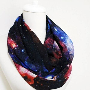 Galaxy Infinity Scarf Black Nebula Scarf Birthday for Women Gift For Her Wife Winter Fashion Christmas gift under 30 dollars black friday image 3