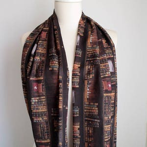 Bookshelf Scarf Infinity Scarf Book Scarf Book Lover Gift Librarian Scarf Geek Literary Gift For Women Her Ideas gift under 30 black friday image 7