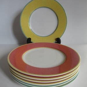 Fitz and Floyd Correlations Salad Plates 4 Terra Cotta and 3 Yellow