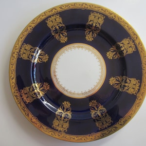 Aynsley  England Cobalt and Gold Dinner Plate