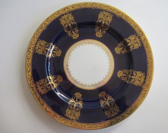 Aynsley  England Cobalt and Gold Dinner Plate