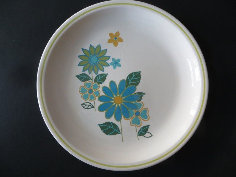 Rare Taylor Smith Taylor Lime Clarion 3 Dinner Plates 3 Salad Plates