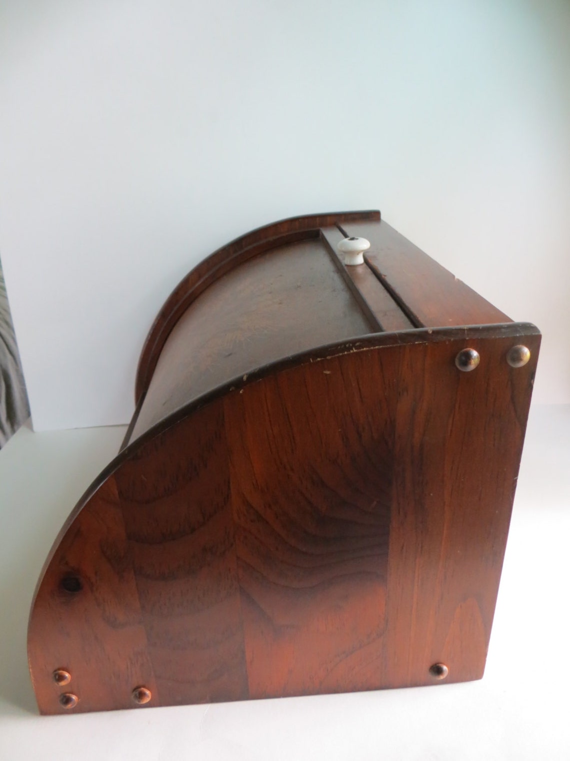 Vintage Cornwall Wooden Bread Box With Wheat Design Etsy