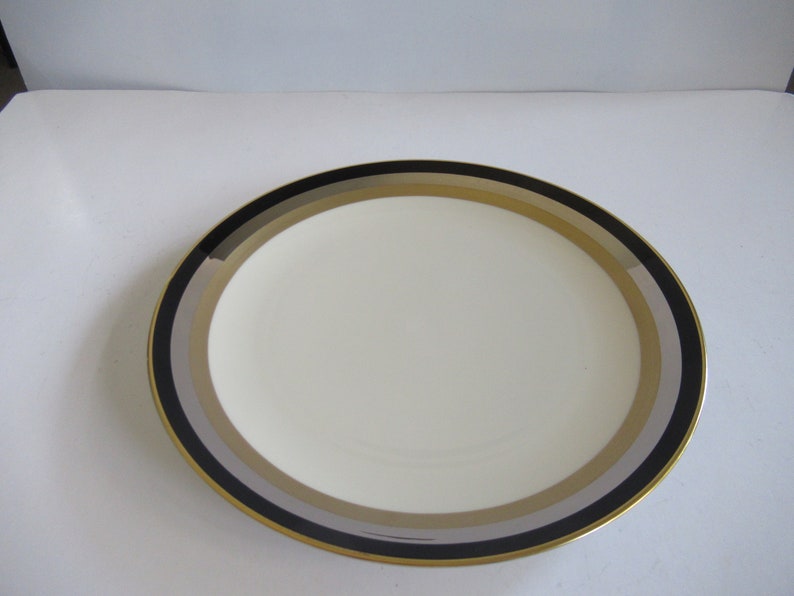 Gorham Midnight Contessa Salad Plates 24 Kt Gold Band Set of 5
