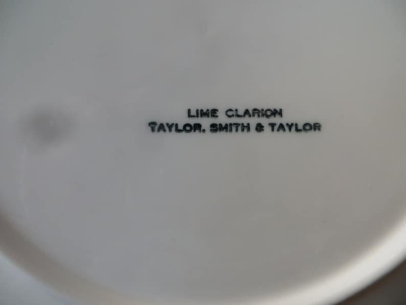 Rare Taylor Smith Taylor Lime Clarion 3 Dinner Plates 3 Salad Plates