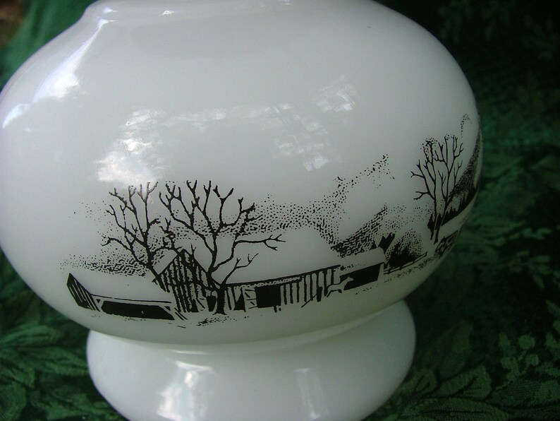 Vintage Kerosene Lamp with Hobnail Globe and Currier and Ives Etsy