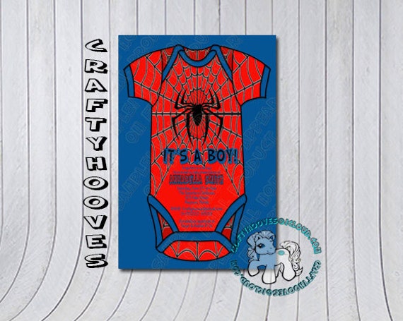 spiderman baby shower invitations