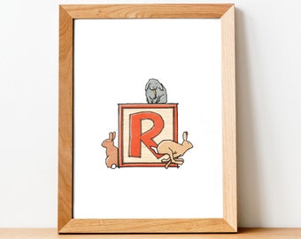 R es para Conejos - Arte de descarga digital