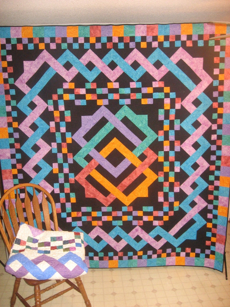 king pdf quilt pattern Buy 2Get 1 Free SALE MYSTICAL TWIST fullqueen size
