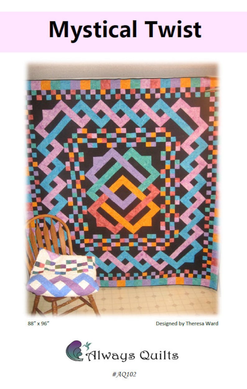 king pdf quilt pattern Buy 2Get 1 Free SALE MYSTICAL TWIST fullqueen size