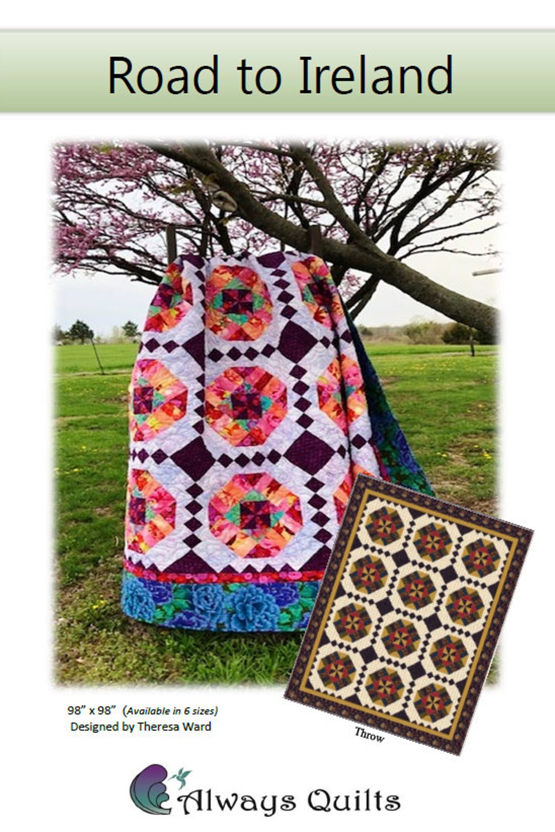 ROAD to IRELAND Pdf Quilt Pattern, 6 Sizes Etsy