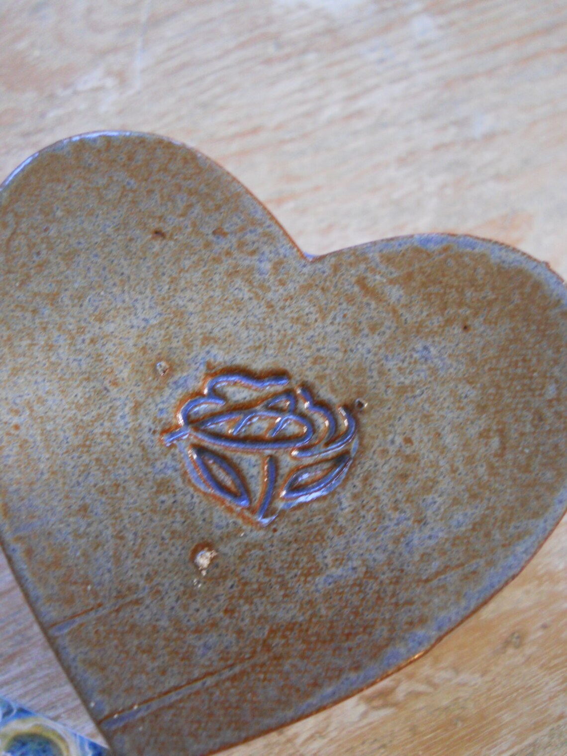 Heart Shaped Blue Glazed Ceramic Box for Your Valentine Has Etsy