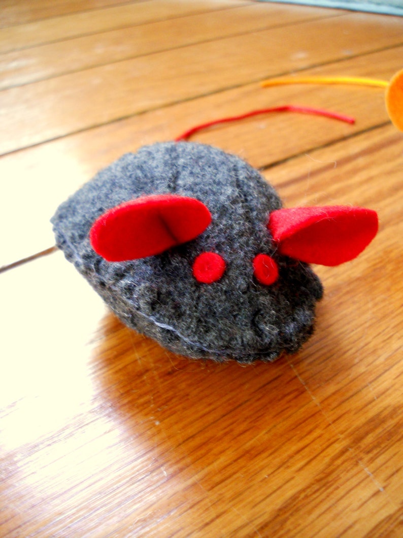 Felted Wool Mouse Toy for Your Kitty With Pocket for Catnip or Etsy