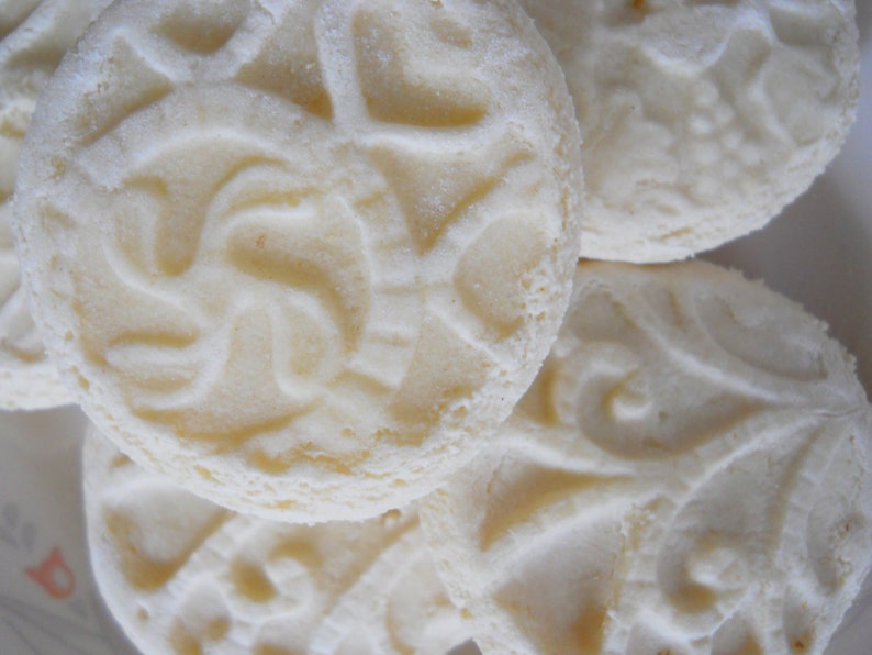 Set of 4 ceramic cookie stamps each embossed with a unique Etsy