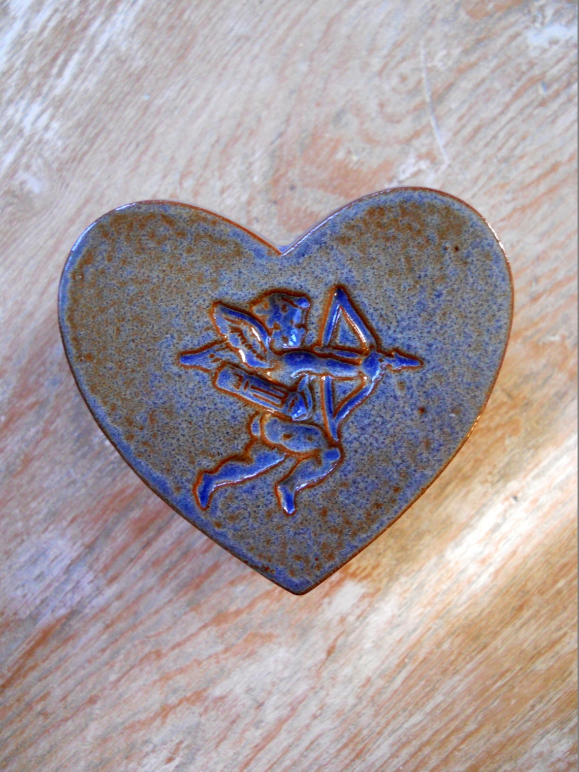 Heart Shaped Blue Glazed Ceramic Box for Your Valentine Has Etsy