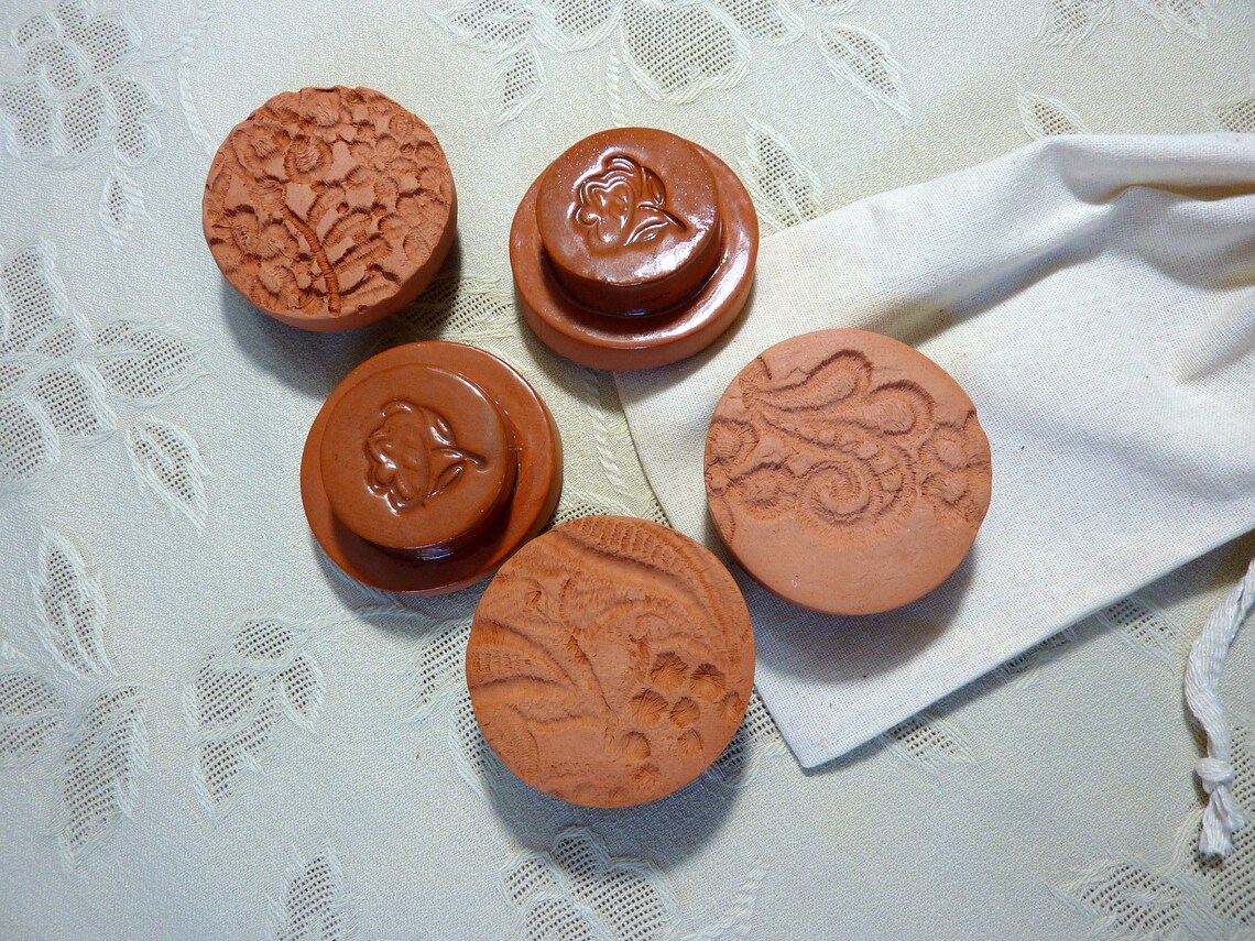 Set of five 2 ceramic cookie stamps each made from a Etsy